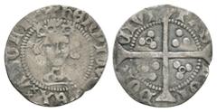 English Medieval Coins - Henry VI - London - Annulet Penny 1422-1427 AD. Annulet issue. Obv: facing bust with +HENRICVS REX ANGLIE legend. Rev: long cross and pellets with annulet to first and third q