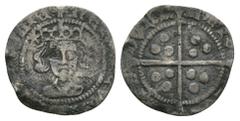 English Medieval Coins - Henry VI - Durham - Rosette Mascle Penny 1427-1430 AD. Rosette mascle issue. Obv: facing bust with star left of crown with +HENRICVS REX ANGLIE legend. Rev: long cross and pel
