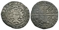 English Medieval Coins - Edward IV - London - Groat 1466 - 1467 AD First reign, light coinage, type VII. Obv: facing bust with quatrefoils each side of neck within tressure with trefoils on cusps with