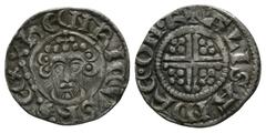 Medieval - John - Rochester / Alisandre - SC Penny 1204-1209 AD. Class 5b2. Obv: facing bust with sceptre and HENRICVS REX legend. Rev: short voided cross wtih quatrefoils and +ALISANDRE.ON.R legend w