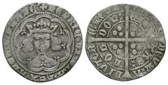 Medieval Coins - Henry V - London - Groat 1413-1422 AD. Class Ca. Obv: facing bust with tressure with mullet on right shoulder and +HENRIC DI GRA REX ANGLE Z FRANC legend. Rev: long cross and pellets 