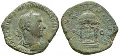 Imperial Coins - Trebonianus Gallus - Sestertius 251-253 AD. Rome mint. Obv: IMP CAES C VIBIVS TREBONIANVS GALLVS AVG legend with laureate, draped and cuirassed bust right. Rev: IVNONI MARTIALI legend