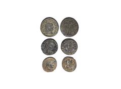 Imperial Coins - Galerius to Constantine Folles [3] 305-311 AD, 309-310 AD and 313-315 AD. Galerius, Cyzicus mint. Obv: GAL MAXIMIANVS PF AVG legend with laureate head right. Rev: VIRTVTI E-XERCITVS l