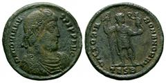 Imperial Coins - Jovian - Emperor Double Maiorina 363-364 AD. Thessalonica mint. Obv: DN IOVIANVS PF PP AVG legend with rosette-diademed, draped and cuirassed bust right. Rev: VICTORIA ROMANORVM legen