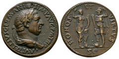 Imperial - Vitellius - Paduan Honos Sestertius 19th century AD. Obv: A VITELLIVS GERMANICVS IMP AVG P M TR P legend with laureate and draped bust right. Rev: HONOS ET VIRTVS legend with Honos standing