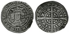 Medieval Coins - Edward III - London - Pre Treaty Groat 1352-1353 AD. Series D. Obv: facing bust within tressure with EDWARD D G REX ANGL Z FRANC D HYB legend. Rev: long cross and pellets with POSVI D