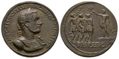 Macrinus - Paduan Emperor & Troops Medallion 19th century AD. Obv: IMP CAES M OPEL SEV MACRINVS AVG P M TR PP legend with laureate, cuirassed bust right. Rev: FID EXERCIT legend with S-C across fields