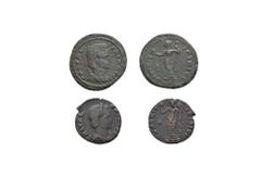 Roman Imperial Coins - Galeria Valeria - Bronzes [2] 308-310 AD. Antioch mint. Obv: GAL VAL-ERIA AVG legend with diademed, draped bust right. Rev: VENERI V-ICTRICI legend with Venus standing facing, h