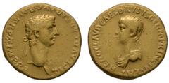 Claudius and Nero - Gold Double Portrait Aureus. 50-51 AD. Rome mint. Obv: TI CLAVD CAESAR AVG PM TR P X IMP PP legend with laureate head of Claudius right. Rev: NERO CLAVD CAES DRVSVS GERM PRINC IVVE