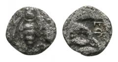 Ionia - Ephesos - Bee and Eagle Fraction. 500-400 BC. Civic coinage. Obv: bee. Rev: EF above eagle's head right. SNG Cop 211; BMC 24. 0.15 grams. . [No Reserve] Fine.