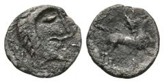 Celtic Iron Age Coins - Iceni - Norfolk God Unit. 1st century BC. Obv: profile bust right. Rev: horse right. S. 434; BMC 3605-3759; ABC 1567. 1.05 grams. . [No Reserve] Fine.