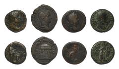 Coins - Roman Imperial Fine. Ancient Roman Imperial Coins - Hadrian to Volusian - Sestertius, Dupondius and Ases [4] 2nd-3rd century AD. Group comprising: Hadrian, dupondius (Salus); Antoninus Pius, a