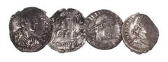 Coins - Roman Imperial Fine and better. Ancient Roman Imperial Coins - Valentinian to Arcadius - Siliquae [4] 4th century AD. Group comprising: Valentinian I, Roma, Trier; Gratian, wreath, Arles? and 