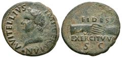 Coins - Roman Imperial Ancient Roman Imperial Coins - Vitellius - Provincial - Clasped Hands As. January-July 69 AD. Provincial series, Tarraco mint. Obv: A VITELLIVS IMP GERMAN legend with laureate b