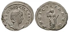 Coins - Roman Imperial Ancient Roman Imperial Coins - Herennia Etruscilla - Pudicitia Antoninianus. 250 AD. Wife of Trajan Decius, Rome mint. Obv: HER ETRVSCILLA AVG legend with draped bust right set 