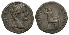 Coins - Roman Imperial Ancient Roman Imperial Coins - Tiberius - 'Tribute Penny' Denarius. After 16 AD. Lugdunum mint. Obv: TI CAESAR DIVI AVG F AVGVSTVS legend with laureate bust right. Rev: female f