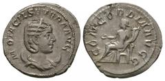 Coins - Roman Imperial Ancient Roman Imperial Coins - Otacilia Severa - Concordia Antoninianus. . Wife of Philip I, Rome mint. Obv: M OTACIL SEVERA AVG legend with draped bust right, set on crescent. 