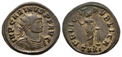 Coins - Roman Imperial Ancient Roman Imperial Coins - Carinus - Felicitas Antoninianus. 283 AD. Ticinum mint. Obv: IMP CARINVS P F AVG legend with radiate, draped and cuirassed bust right. Rev: FELICI