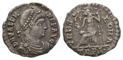 Coins - Roman Imperial Ancient Roman Imperial Coins - Valens - Roma Siliqua. 368-375 AD. Trier mint. Obv: D N VALENS P F AVG legend with diademed, draped and cuirassed bust right. Rev: VRBS ROMA legen