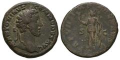 Coins - Roman Imperial Ancient Roman Imperial Coins - Commodus - Minerva As. 182 AD. Rome mint. Obv: M ANTONINVS COMMODVS AVG legend with laureate bust right. Rev: TR P VII IMP IIII COS III P P legend