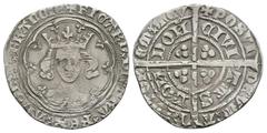 Coins - English Medieval English Medieval Coins - Richard II - London - Long Cross Groat. 1377-1399 AD. Class II. Obv: facing bust with +RICARD DI GRA REX ANGL Z FRANCIE legend. Rev: long cross and pe