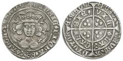 Coins - English Medieval English Medieval Coins - Henry VI - Calais - Pinecone-Mascle Groat. 1430-1434 AD. Obv: facing bust within tressure with +HENRIC [pinecone] DI [pinecone] GRA [pinecone] REX [ma