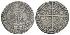 Coins - English Medieval English Medieval Coins - Henry VI - Calais - Annulet/Rosette Mascle Mule Groat. 1430-1431 AD. Obv: facing bust with annulats at neck within tressure with HENRIC DI GRA REX ANG