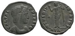 Coins - Roman Imperial Ancient Roman Imperial Coins - Galeria Valeria - Venus Follis. 308-310 AD. Wife of Galerius Maximian, Heraclea mint. Obv: GAL VALERIA AVG legend with diademed and draped bust ri