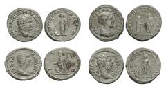 Coins - Roman Imperial Ancient Roman Imperial Coins - Septimius Severus to Caracalla - Denarii [4]. 193-217 AD. Group comprising denarii of: Septimius Severus (Genius sacrificing); Caracalla (Providen