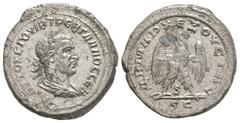 Coins - Roman Provincial Ancient Roman Provincial Coins - Trebonianus Gallus - Antioch - Eagle Tetradrachm. 250-251 AD. Antioch mint. Obv: AYTOK K G OYIB TREB GALLOC CEB legend with laureate, draped a