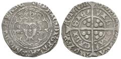 Coins - English Medieval English Medieval Coins - Henry VI - Calais - Pinecone-Mascle Groat. 1430-1434 AD. Obv: facing bust within tressure with +HENRIC [pinecone] DI' GRA' REX [mascle] ANGLExZxFRANC 
