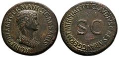 Coins - Roman Imperial Ancient Roman Imperial Coins - Agrippina Senior (under Claudius) - S C Sestertius. 42 AD. Sister-in-law of Claudius, Rome mint. Obv: AGRIPPINA M F GERMANICI CAESARIS legend with
