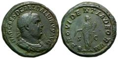 Coins - Roman Imperial Ancient Roman Imperial Coins - Balbinus - Providentia Sestertius. March-April 238 AD. Rome mint. Obv: IMP CAES D CAEL BALBINVS AVG legend with laureate, draped and cuirassed bus