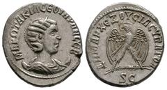 Coins - Roman Provincial Roman Provincial Coins - Otacilia Severa - Eagle Tetradrachm. 244 AD. Antioch ad Orontem mint. Obv: MAR WTAKIL CEOYHRAN CEB legend with diademed and draped bust right, on cres