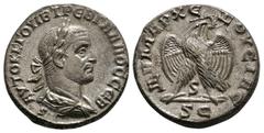 Coins - Roman Provincial Roman Provincial Coins - Trebonianus Gallus - Eagle Tetradrachm. 251-253 AD. Antioch ad Orontem mint. Obv: AYTOK K G OYIB TREB GALLOC CEB legend with laureate, draped and cuir
