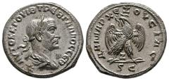 Coins - Roman Provincial Roman Provincial Coins - Trebonianus Gallus - Antioch - Eagle Tetradrachm. 251-253 AD. Antioch ad Orontem mint. Obv: AYTOK K G OYIB TREB GALLOC CEB legend with laureate, drape