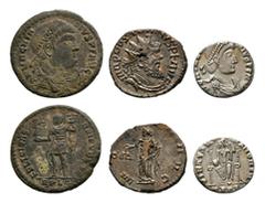 Coins - Roman Imperial Roman Imperial Coins - Postumus, Magnentius and Magnus Maximus - Antoninianus, Follis and Siliqua [3]. 3rd-4th century AD. Group comprising: Postumus, antoninianus; Magnentius, 