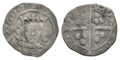 Coins - English Medieval English Medieval Coins - Edward IV - Durham / Booth - Long Cross Penny. 1471-1472 AD. Second reign, type XIII. Obv: facing bust with B left and trefoil right of neck and EDWAR