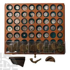 Coins - Roman Republican The Wishanger, Hampshire Hoard of Early AR Denarii and Later Issues [52]. 2nd century B.C.-2nd century A.D. Group comprising the entire find, as reported under the Treasure Ac