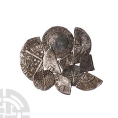 Coins - English Medieval Henry II to Elizabeth I - Mixed Group [10]. 12th-16th century A.D. Group comprising: short cross, cut halfpenny, cut farthing; Henry III, long cross, cut halfpenny, cut farthi