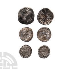 Coins - English Medieval Henry VII to Commonwealth - Pennies [3]. 15th-17th century A.D. Group comprising: Henry VII, penny (York); Elizabeth I, penny and Commonwealth, penny (plugged). 1.57 grams tot