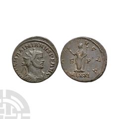 Coins - Roman Imperial Maximian under Carausius - London - Pax AE Antoninianus 292-293 A.D. Struck under Carausius, London mint. Obv: IMP C MAXIMIANVS P F AVG legend with radiate, draped and cuirassed