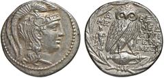 Greek coins Tetradrachm, n.d. Attica, Athen. , 135/34 BC, magistrat Mened, Epigeno and Alexa. Head of Athena Parthenos t. right, Owl standing facing on amphora. Ag.. 16,85 SNG Cop. 242 AU