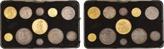 Great Britain Victoria (1837-1901) World coins, Kingdom. 1887. Jubilee set, gold Five-Pounds, Two-Pounds, Sovereign and Half-Sovereign, silver Crown, Double-Florin, Halfcrown, Florin, Shilling, Sixpen