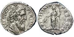 Roman coins Empire Pertinax (193 AD) Denarius Laureate heade of the emperor right, IMP CAES P HELV PERTIN AVG.Rv. Pertinax togate and veiled, sacrificing ower a altar, VOT DECEN TR P COS II. NICE PORT