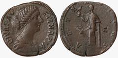 Roman coins Empire Faustina Junior (147-175 AD) Sestertius Rome Ø 31 mm, Ex auction Rude AES 1998 RIC 1693. 20.48 g. A.XF
