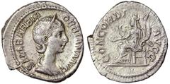 Roman coins Empire Orbiana (225-227 AD) Denarius Rome Ø 20 mm Montenegro 2858. 3.40 g. RR VF/A.XF