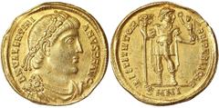 Roman coins Empire Valentinian I (364-375 AD) Solidus Nicomedia ∞D N VALENTINIANVS PF AVG∞ pearl-diademed and cuirassed bust right / ∞RESTITVTOR REIPVBLICAE∞, Valentinian standing facing, ∞SMNI∞ in ex