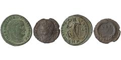 Roman coins Empire Lot 2 pcs.: Maximianus (286-305 AD) Follis (4,04 gr) + Jovianus (363-364 AD) Centenionalis (2,43 gr).