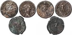 Roman coins Empire Lot 3 pcs.: Maximianus Herculius (286-305 AD) Follis + Constantius I Chlorus (293-305 AD) Follis + Follis to identify. Ae.